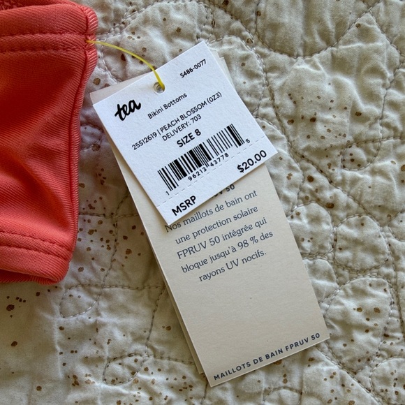 Tea Collection 1 Teal and 1 Coral Bikini Bottom - 2 Total - Picture 3 of 5